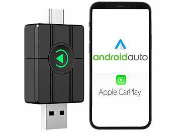 Creasono 2er-Set Funk-Adapter für Apple CarPlay und Android Auto, 2,4 & 5 Ghz