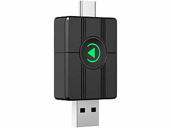 Creasono 2er-Set Funk-Adapter für Apple CarPlay und Android Auto, 2,4 & 5 Ghz