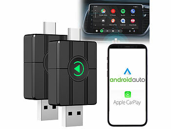 Carplay Adapter Audi: Creasono 2er-Set Funk-Adapter für Apple CarPlay und Android Auto, 2,4 & 5 Ghz