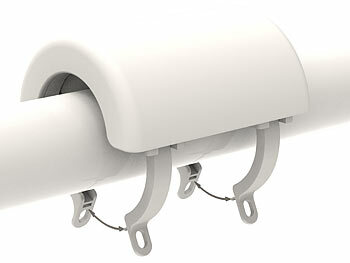 Luminea Home Control Smarter 3in1-Vorhangmotor, Akku, Bluetooth, Fernbedienung, Timer, App