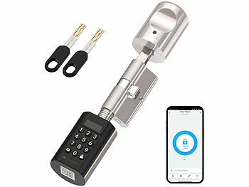 VisorTech 2er-Set Elektronischer Tür-Schließzylinder, PIN-Code, 2 Schlüssel, App