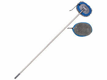 AGT 2er-Sets 2in1-Autowaschmopp, Teleskop, 160 cm, 2 Mikrofaser-Aufsätze