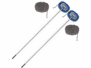 Auto Wasch Bürste weich: AGT 2er-Sets 2in1-Autowaschmopp, Teleskop, 160 cm, 2 Mikrofaser-Aufsätze