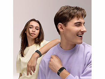 newgen medicals 2er-Set smarte Fitnesstracker-Armbänder mit App, 150 mAh, IP68