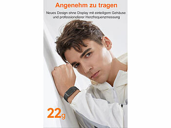 newgen medicals 2er-Set smarte Fitnesstracker-Armbänder mit App, 150 mAh, IP68