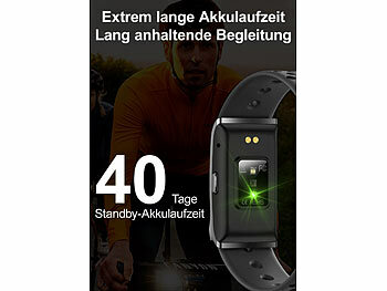 newgen medicals 2er-Set smarte Fitnesstracker-Armbänder mit App, 150 mAh, IP68