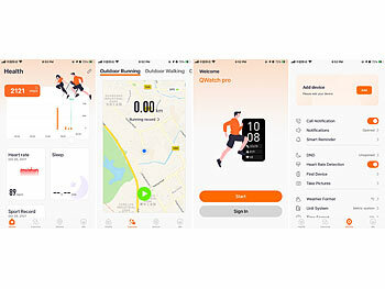 newgen medicals 2er-Set smarte Fitnesstracker-Armbänder mit App, 150 mAh, IP68