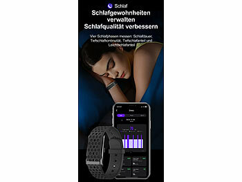 newgen medicals 2er-Set smarte Fitnesstracker-Armbänder mit App, 150 mAh, IP68