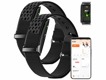 Fitnessarmband: newgen medicals 2er-Set smarte Fitnesstracker-Armbänder mit App, 150 mAh, IP68