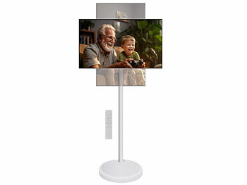 TV: auvisio Mobiler Smart-Bildschirm mit 23,8", Android 13, HDMI, Akku, Touch, USB 