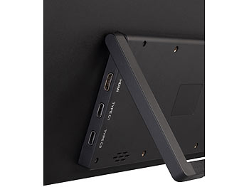 auvisio Mobiler Full-HD-IPS-Monitor mit 18,5"/47 cm, 120 Hz, USB-C, Standfuß 