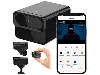 Spycam: 7links 2K-Mini-IP-Kamera mit Dualband-WLAN, Nachtsicht, 4 Std. Akku, App 