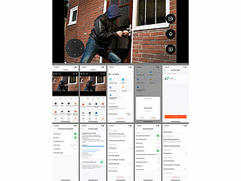 7links 2er-Set 4G/LTE-Akku-Außenkameras, eSIM & 5 Jahren Datenflat, 2K, Solar 