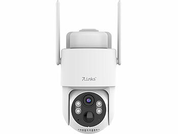 7links 2er-Set 4G/LTE-Akku-Außenkameras, eSIM & 5 Jahren Datenflat, 2K, Solar 
