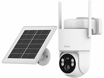 7links 2er-Set 4G/LTE-Akku-Außenkameras, eSIM & 5 Jahren Datenflat, 2K, Solar 