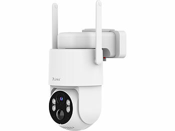 7links 2er-Set 4G/LTE-Akku-Außenkameras, eSIM & 5 Jahren Datenflat, 2K, Solar 