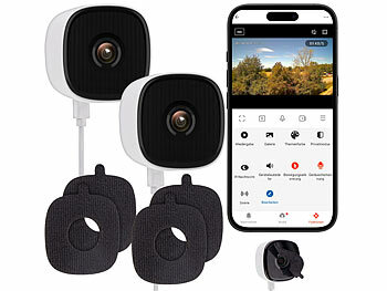 telecamera per terrario: 7links Set di 2 telecamere IP per finestre WLAN 2K, 3 MP, app, visione notturna a colori, USB disponibile su eMall