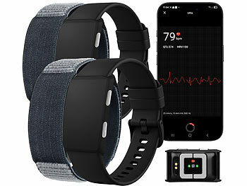 Fitnessarmband Damen: newgen medicals 2er-Set smarte Fitness-Tracker, App, 24/7-Erfassung, EKG-Überwachung 