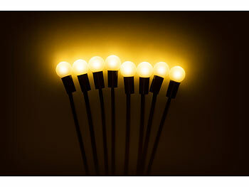 Lunartec 4er-Set Solar-Glühwürmchen-Gartenlichter, 32 LEDs, 8 Modi, 65cm, Timer