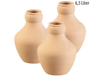 Bewässerung Terrakotta: Royal Gardineer 3er-Set Terracotta-Bewässerungskugeln für Gartenbeete, 6,5 Liter