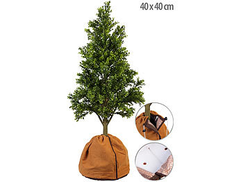 Kübelpflanzen-Säcke: Royal Gardineer Thermo-Topfschutz für Pflanzen, 40 x 40 cm, mit Drainage, braun