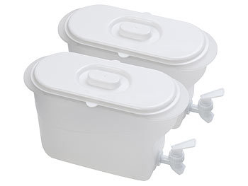 Rosenstein & Söhne 2er-Set Getränkebehälter für Kühlschrank mit Zapfhahn, BPA-frei, 3 l