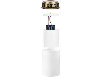 PEARL 4er-Set flackernde LED-Grablicht-Kerzen, Batteriebetrieb, 12 cm, weiß