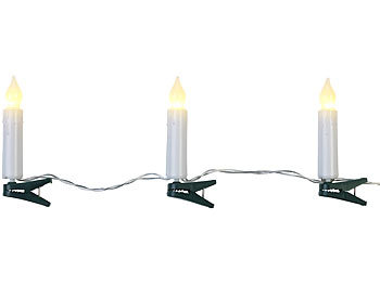 PEARL 2er Set LED-Lichterkette, 10 Kerzen, Timer, Batteriebetrieb, 130 cm
