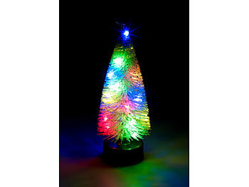 infactory 2er-Set bunte LED-Weihnachtsbäume mit Batteriebetrieb, 25 cm hoch