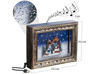 dekorativ Beleuchtung Objektrahmen Adventszeit Advent Bescherung Glitzer Schneefall Schnee