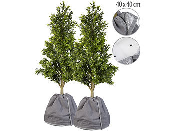 Winterschutzvlies: Royal Gardineer 2er Set Thermo-Topfschutz für Pflanzen,40x40cm,mit Drainage,anthrazit