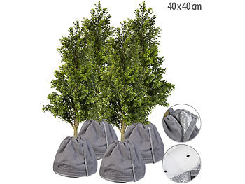 Topfabdeckungen: Royal Gardineer 4er-Set Thermo-Topfschutz für Pflanzen, 40x40 cm, Drainage, anthrazit