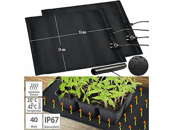 Wärmematte Pflanzen: Royal Gardineer 2er-Set Heizmatten für Pflanzenanzucht & Terrarien, Größe M, IP67, 40W