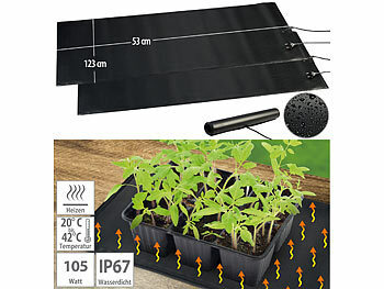 Pflanzen Wärmeplatten: Royal Gardineer 2er-Set Heizmatten für Pflanzenanzucht & Terrarien, Größe L, IP67,105W