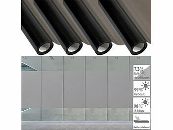 Fensterfolie für Bad: infactory 4er-Set Sichtschutzfolie, selbsthaftend, 60 x 200 cm, Grau-Matt