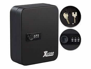 Schlüsselsafe mit Haken: Xcase Stahl-Schlüsselschrank für 20 Schlüssel mit 3-stelligem Zahlenschloss