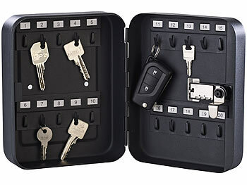 Xcase Stahl-Schlüsselschrank für 20 Schlüssel mit 3-stelligem Zahlenschloss