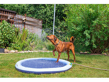 infactory Wasser-Spielmatte für Kinder & Hunde, Schlauchanschluss, PVC, BPA-frei