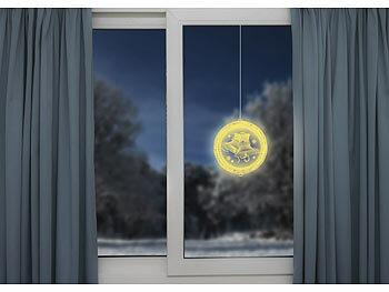 Lunartec Dekos Weihnachten LED: Weihnachtliches Fenster-Licht mit  Glocken-Motiv, 26 LEDs, Ø 16 cm (Weihnachtsdeko beleuchtet)