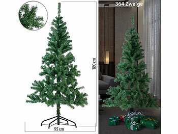 Plastik Weihnachtsbäume: infactory Künstlicher Weihnachtsbaum, 180 cm, 364 Zweige, mit Metallständer