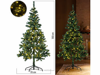 Tannenbaum Beleuchtung: infactory Weihnachtsbaum mit Bodenständer, 180 cm, 364 Spitzen, 240 LEDs