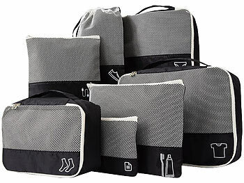 Reisetasche: PEARL 7er-Set Kleidertaschen aus stabilem 420D Ripstop-Polyester