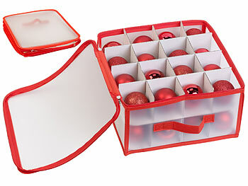 infactory Weihnachtsschmuckboxen: Aufbewahrungsbox für 32 Christbaumkugeln  bis 6 cm, Tragegriffe (Weihnachtsschmuck-Aufbewahrungsbox)