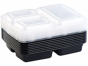 Rosenstein & Söhne 105er-Set Lebensmittel-Boxen mit je 3 Trennfächern und Deckeln, 850 ml