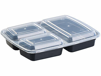 Rosenstein & Söhne 42er-Set Lebensmittel-Boxen mit je 3 Trennfächern und Deckeln, 850 ml