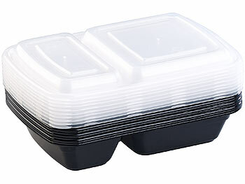 Rosenstein & Söhne 40er-Set Lebensmittel-Boxen mit 2 Fächern und Deckeln, 700 ml