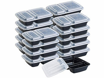 Rosenstein & Söhne 100er-Set Lebensmittel-Boxen mit 2 Fächern und Deckeln, 700 ml