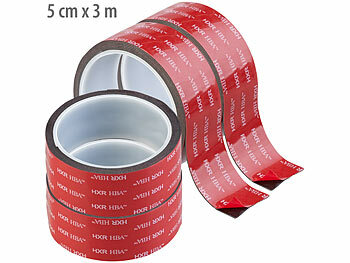 Tape: AGT 4er-Set Industrie Acryl Doppel-Klebebänder, 5cm x 3m, 55 kg pro Meter