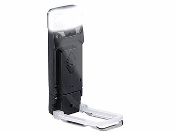 PEARL Akku-LED-Leselampe mit Clip, 3 Weiß-Stufen (CCT), dimmbar, schwarz