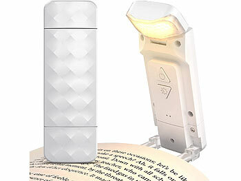 PEARL Akku-LED-Leselampe mit Clip, 3 Weiß-Stufen (CCT), dimmbar, weiß